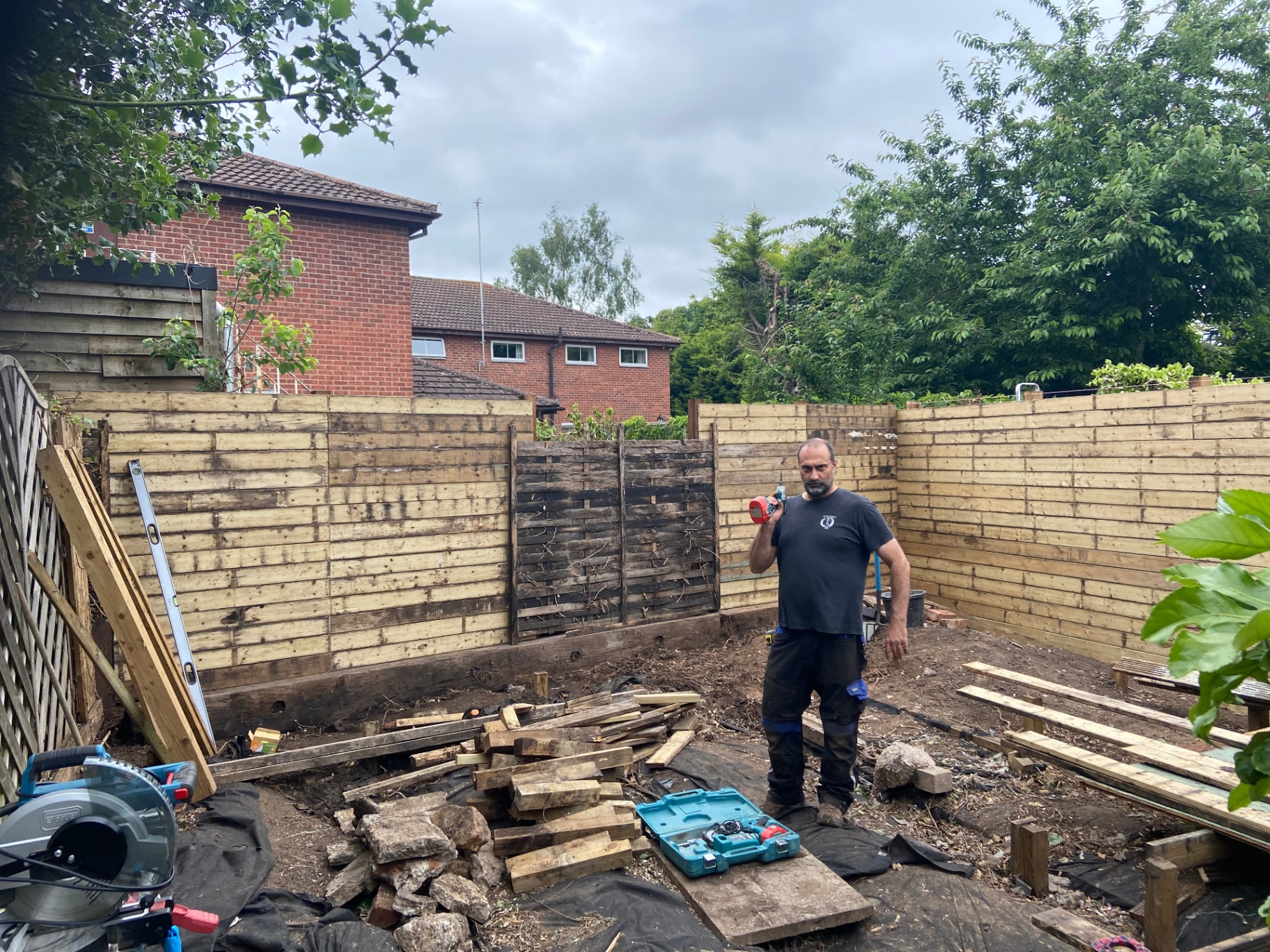 New timber fencing installed during the courtyard works