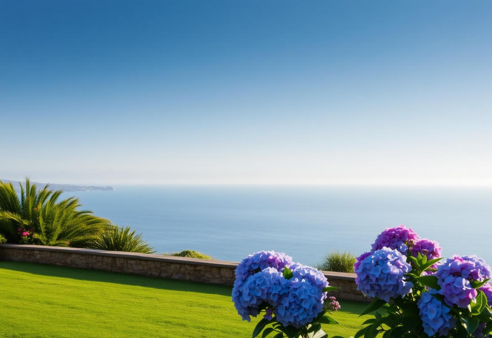 Holiday villa grounds overlooking the Atlantic